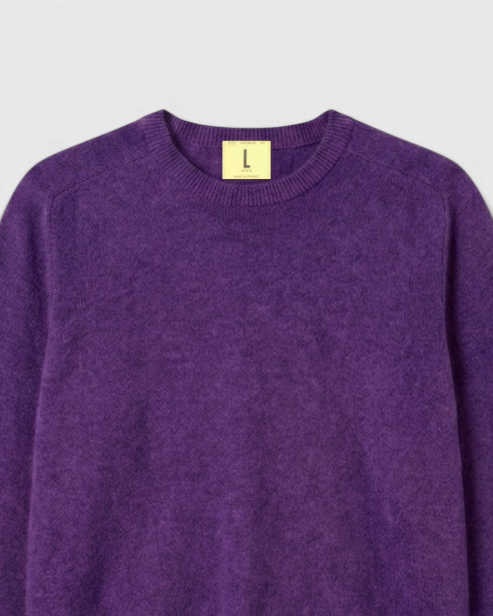 Pull Armen Col Rond Prune - détail 1