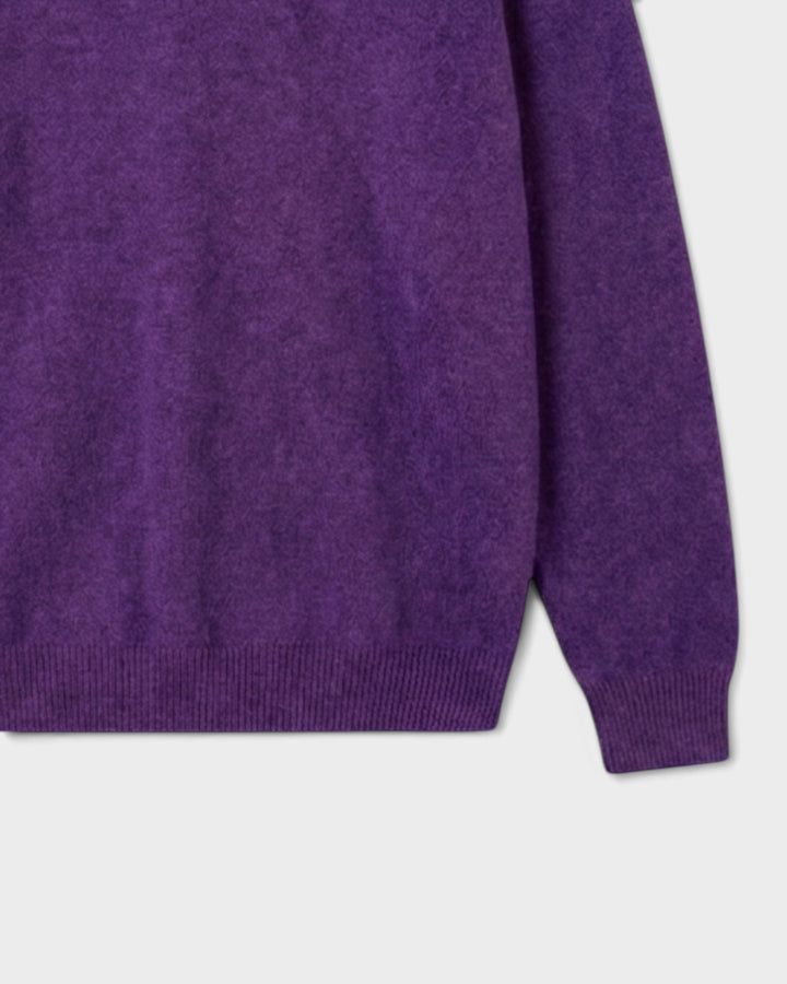 Pull Armen Col Rond Prune - détail 2
