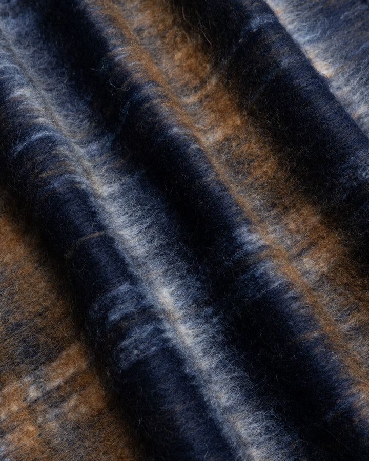 Haston Jacket in Navy Check Brushed Wool