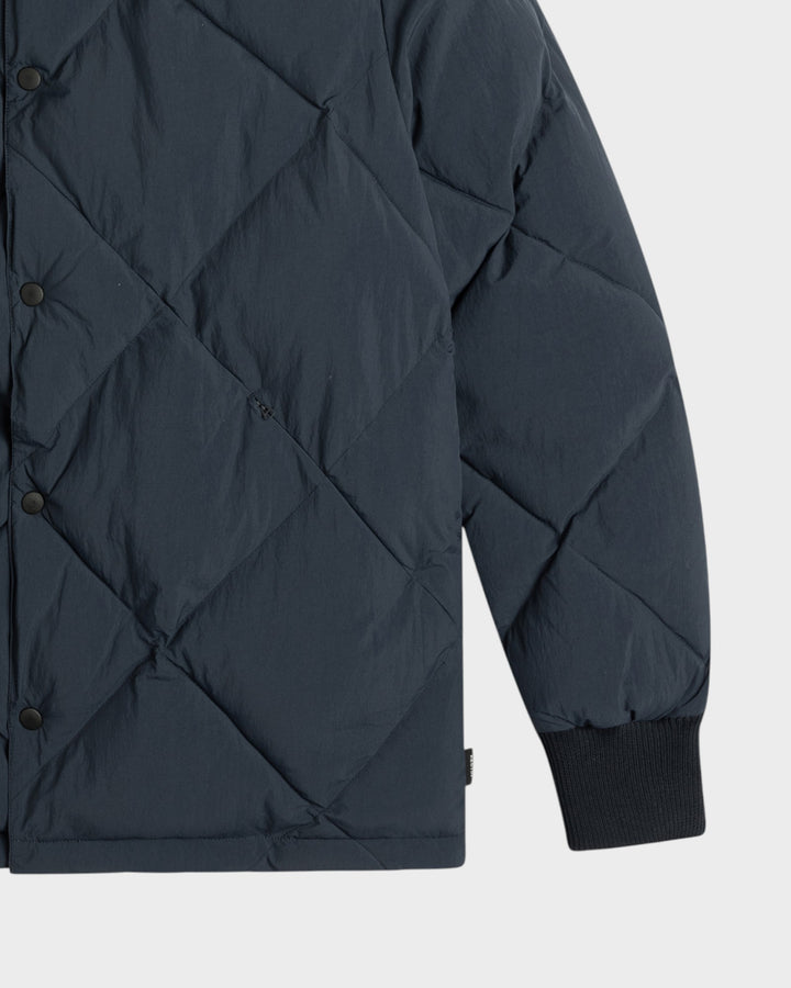 Dunbar Padded Jacket In Dark Navy Recycled Nylon