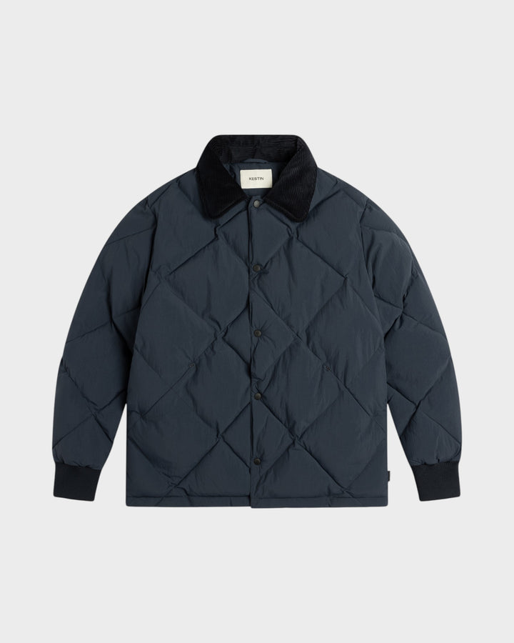 Dunbar Padded Jacket In Dark Navy Recycled Nylon