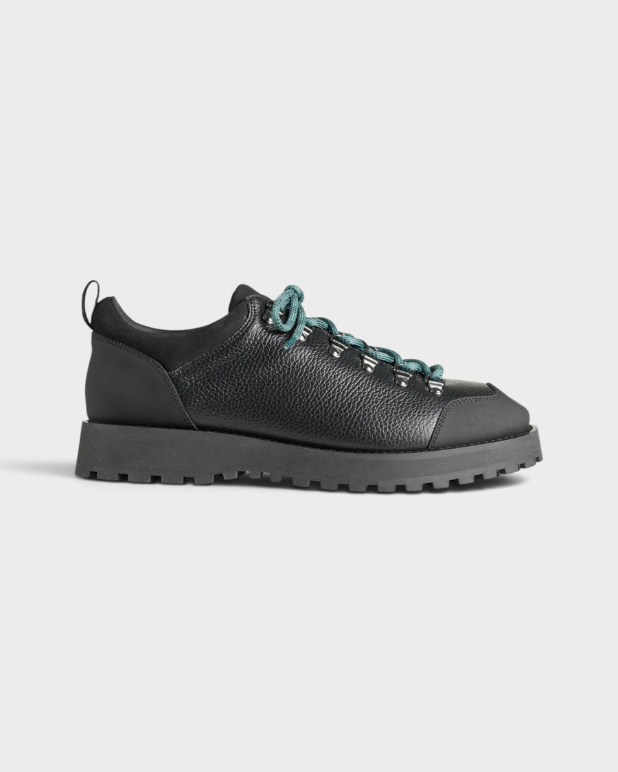 Dune Low Black Tumbled Leather