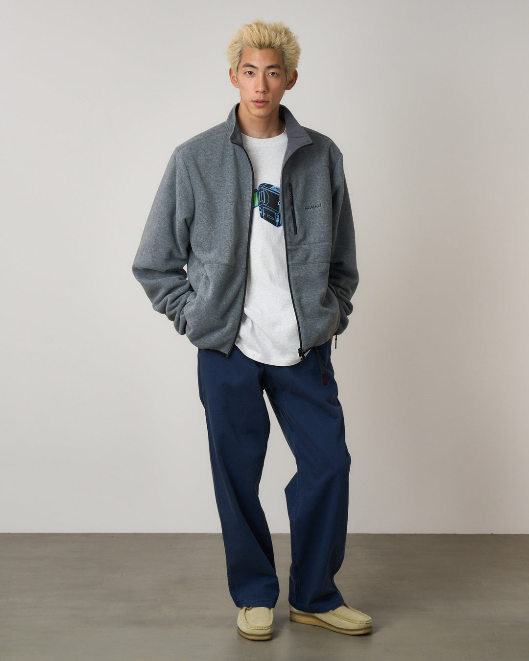 Thermal Fleece Reversible Jacket Heather Grey