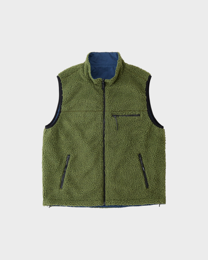 Reversible Sherpa Vest Olive/Dusty Navy