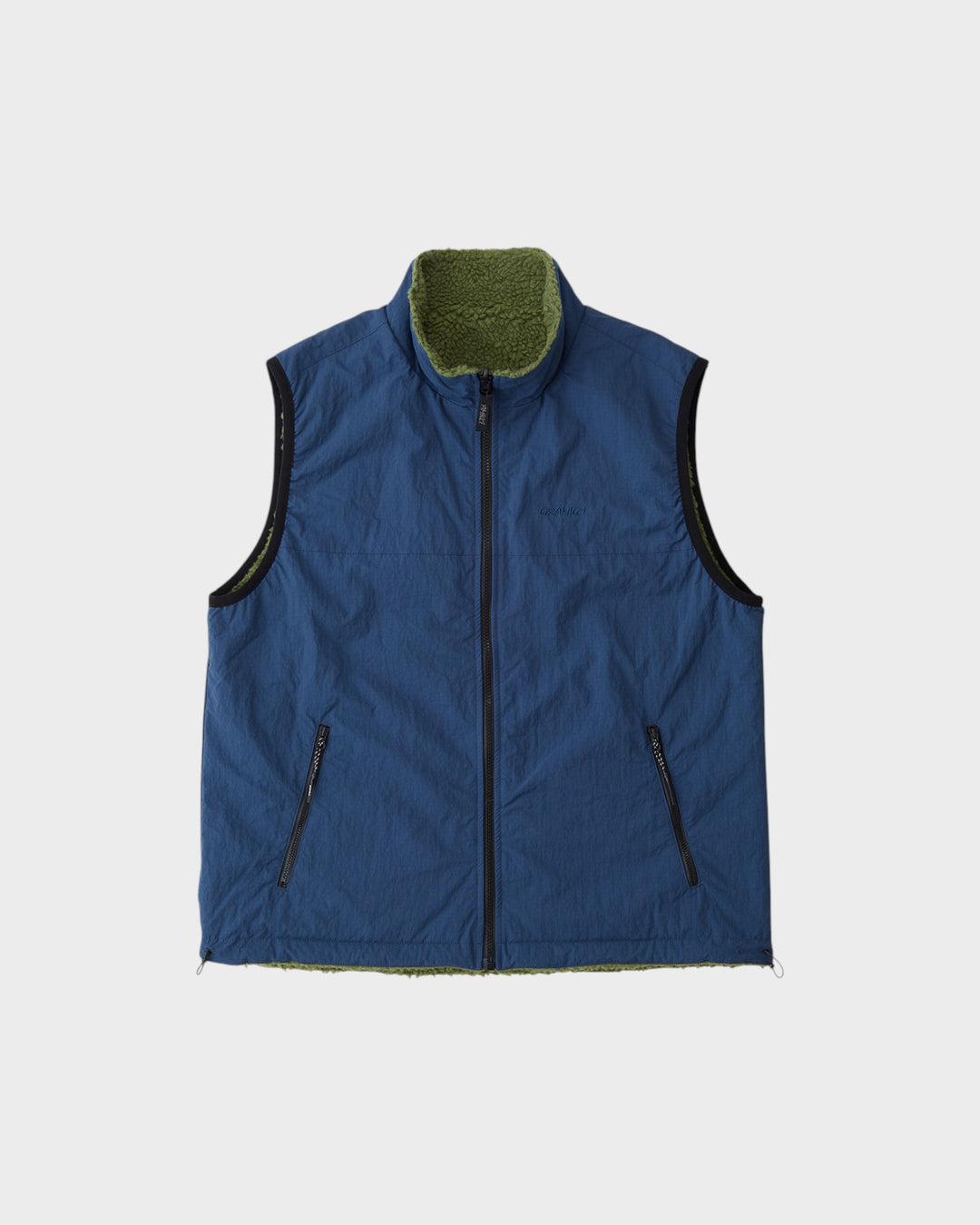 Reversible Sherpa Vest Olive/Dusty Navy