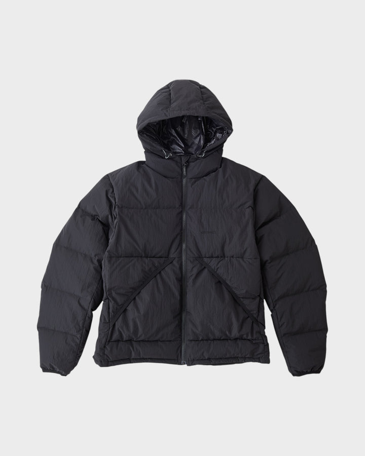Down Puffer Hooded Jacket Black