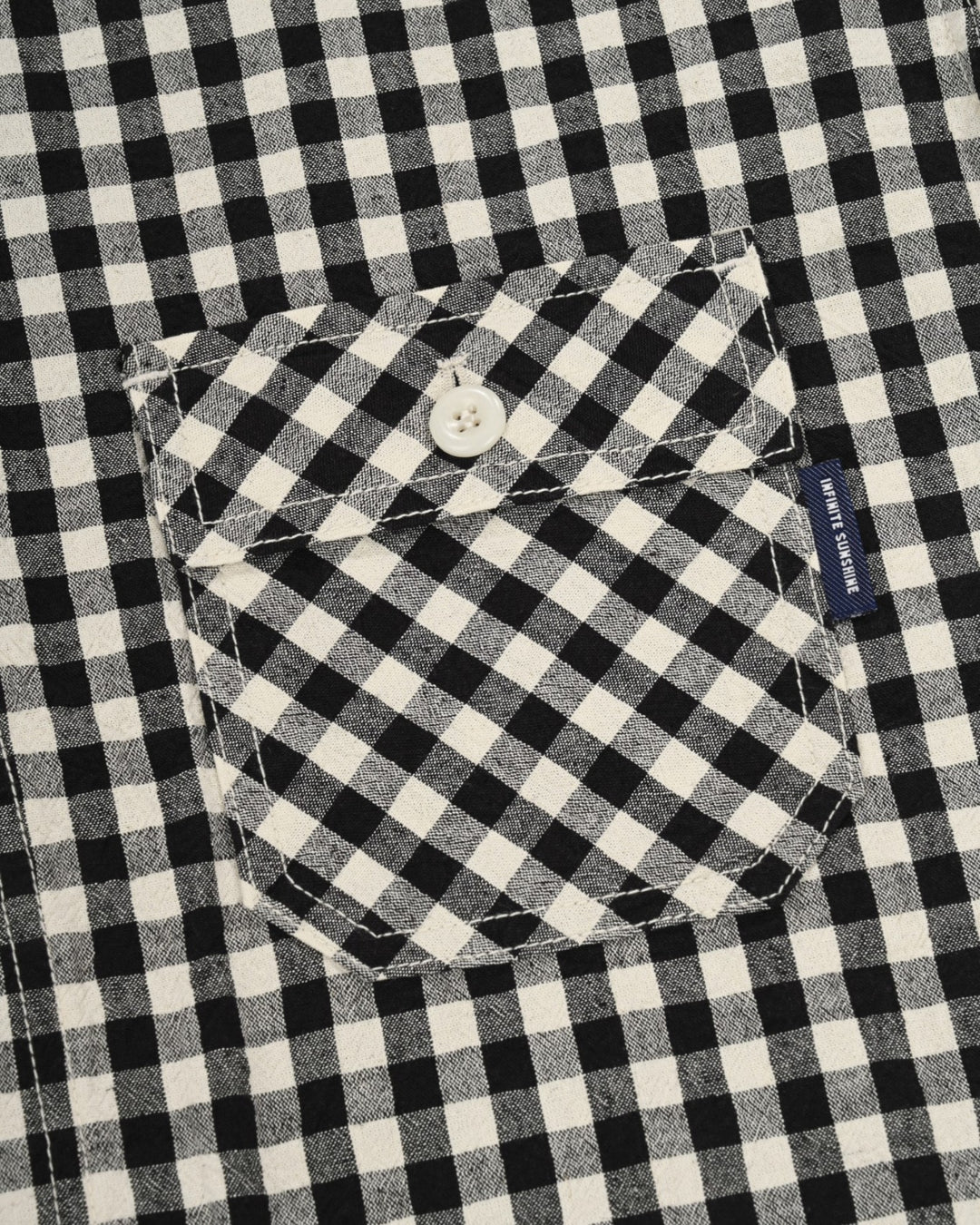 Gingham Check Linen Half Jacket Black