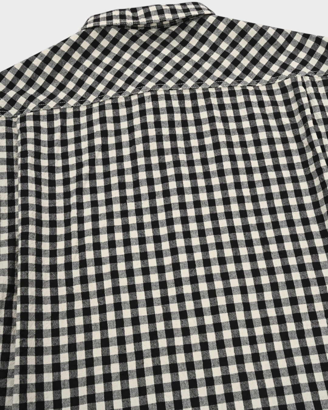 Gingham Check Linen Half Jacket Black