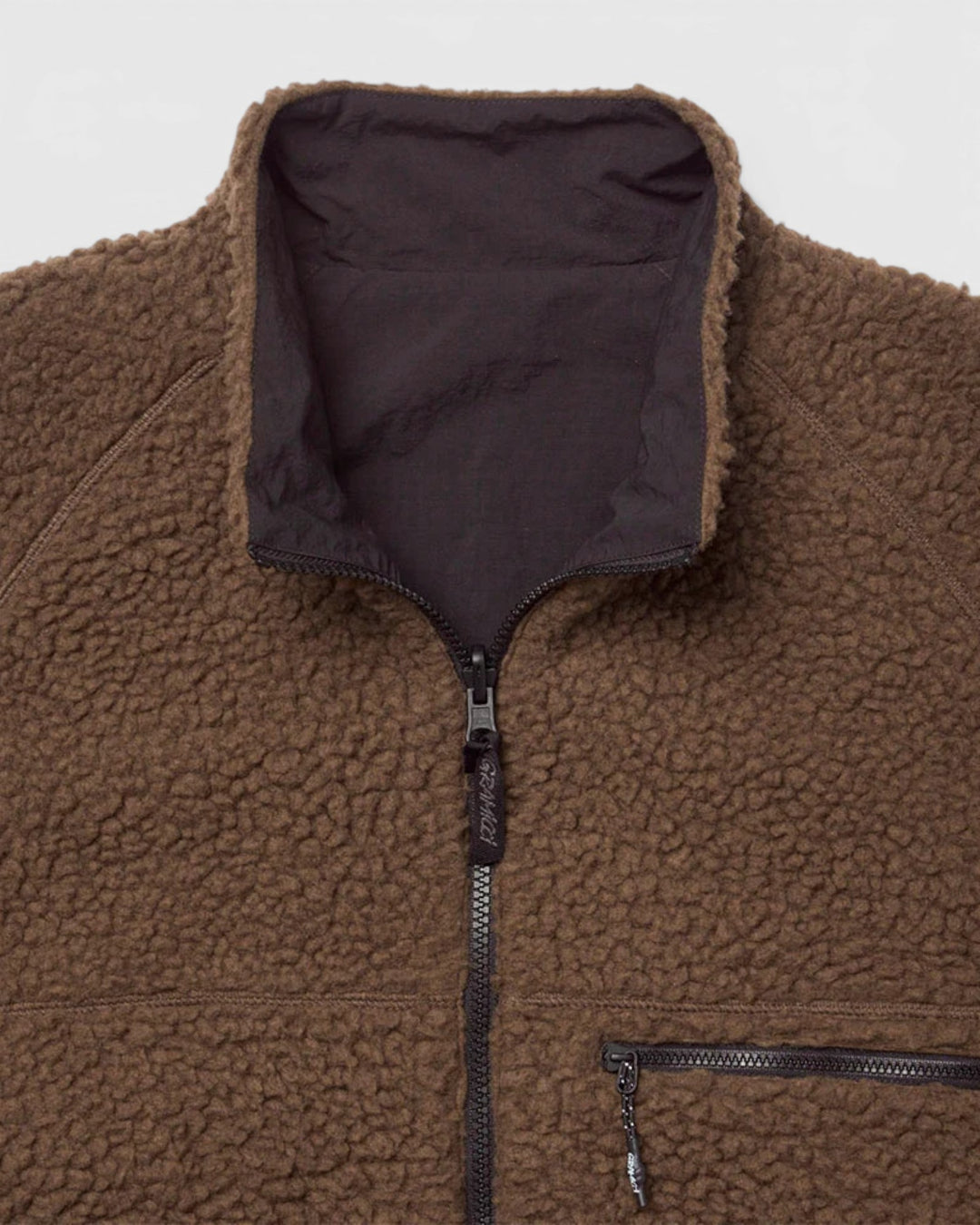 Gramicci Reversible Sherpa Jacket Dark Brown/Black - vue 4