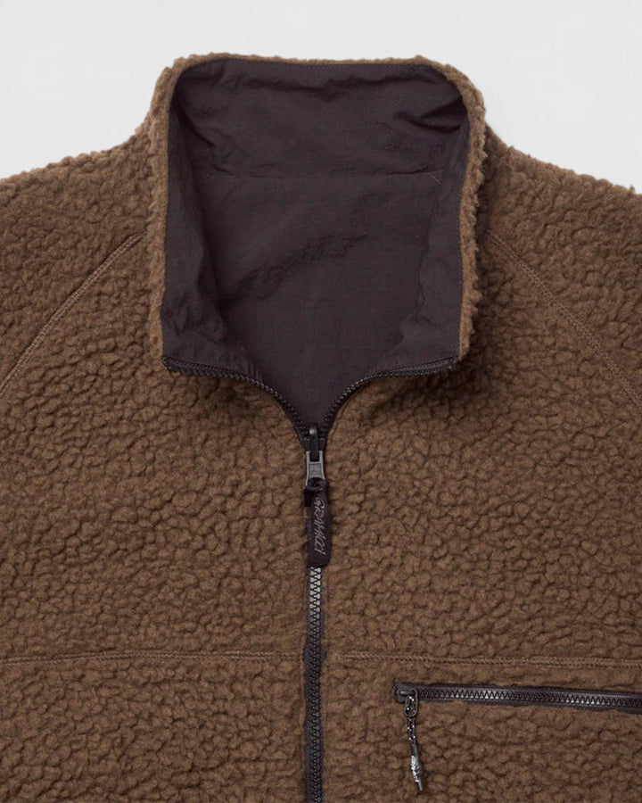 Gramicci Reversible Sherpa Jacket Dark Brown/Black - vue 4