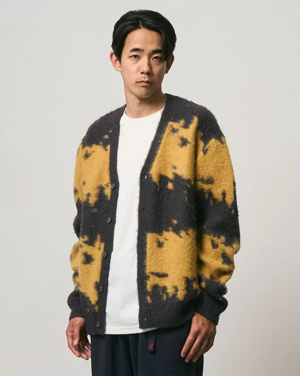 Gramicci Mohair Splatter Cardigan Safron Splatter - vue 3
