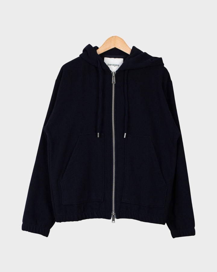 Bloom Wool Hooded Jacket Navy