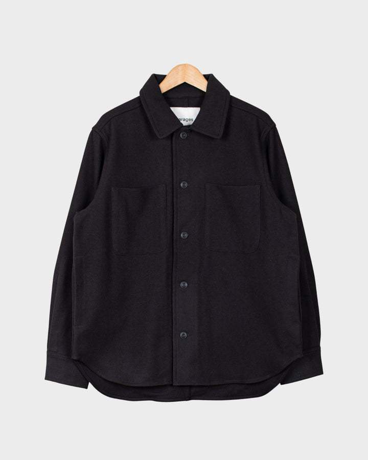 Woody Wool Overshirt Dark Grey
