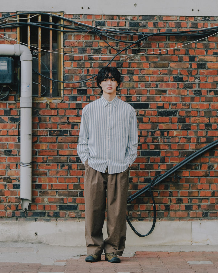 Melange Stripe Shirt Sky Blue