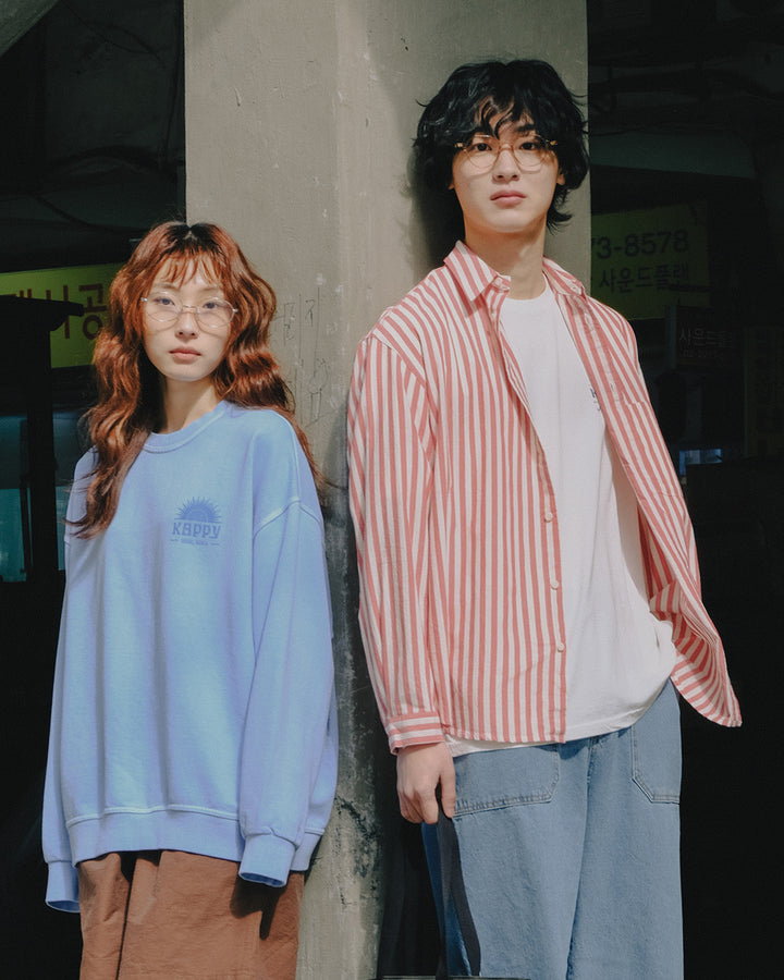 Melange Stripe Shirt Red