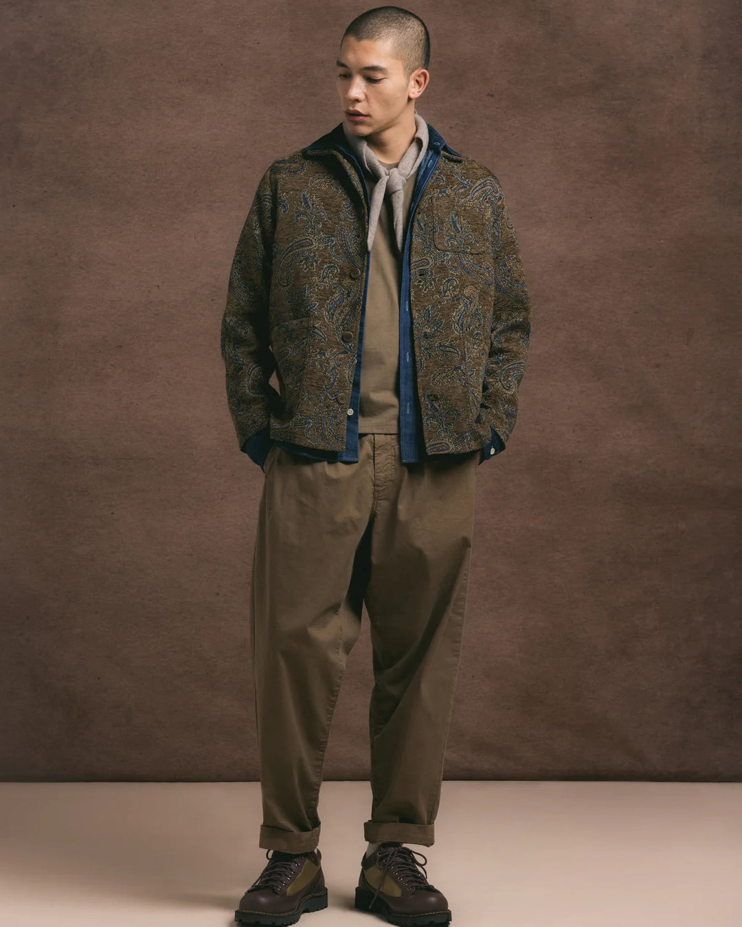 Ormiston Jacket in Olive Paisley Jacquard