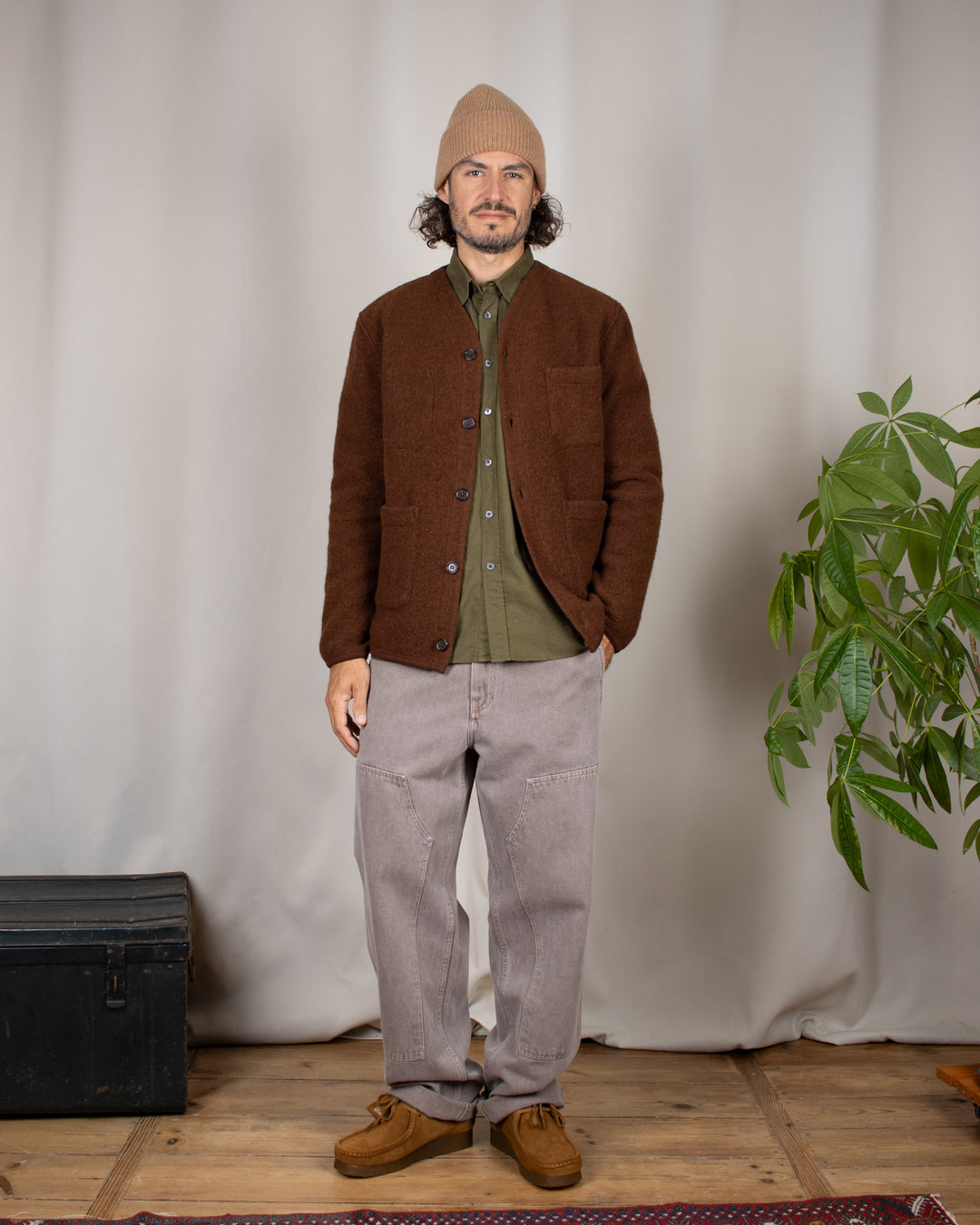 Cardigan Wool Fleece Cacao