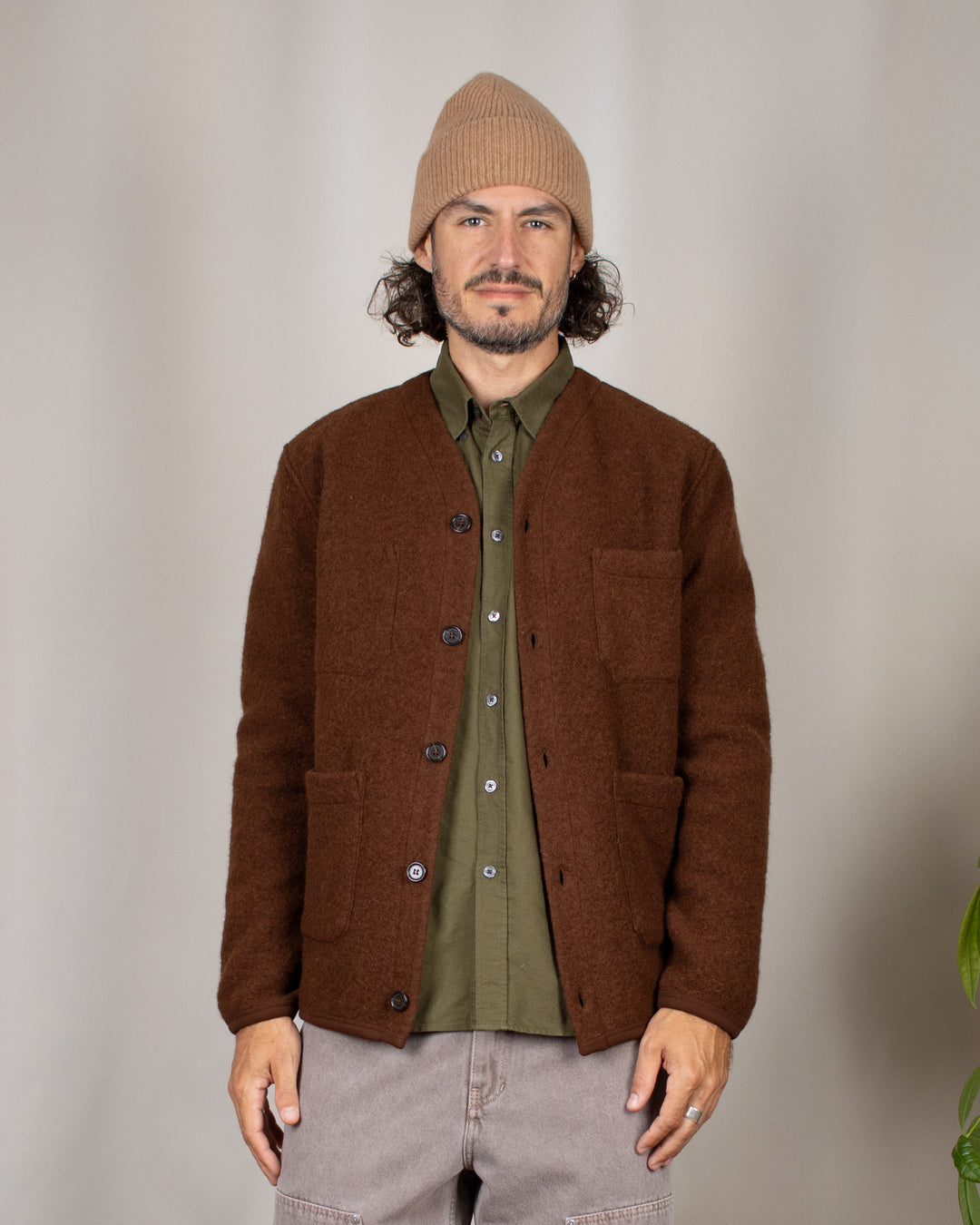 Cardigan Wool Fleece Cacao