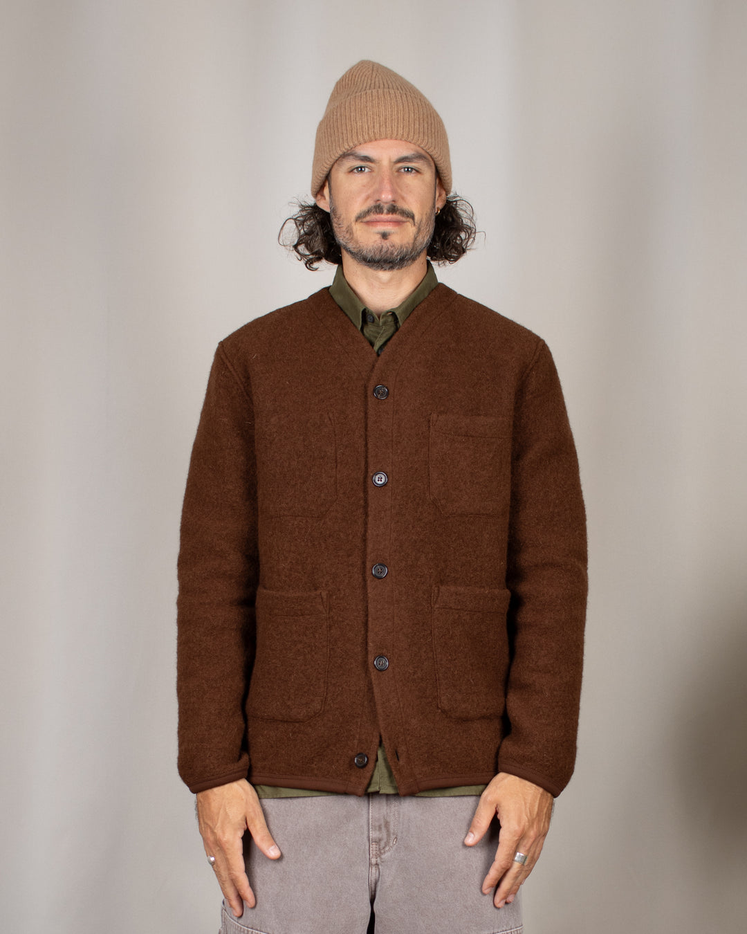 Cardigan Wool Fleece Cacao