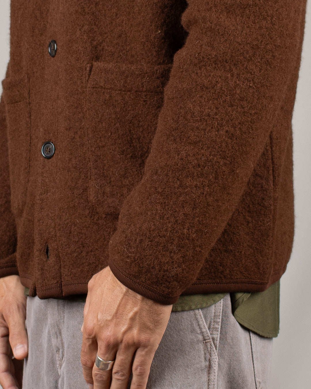 Cardigan Wool Fleece Cacao
