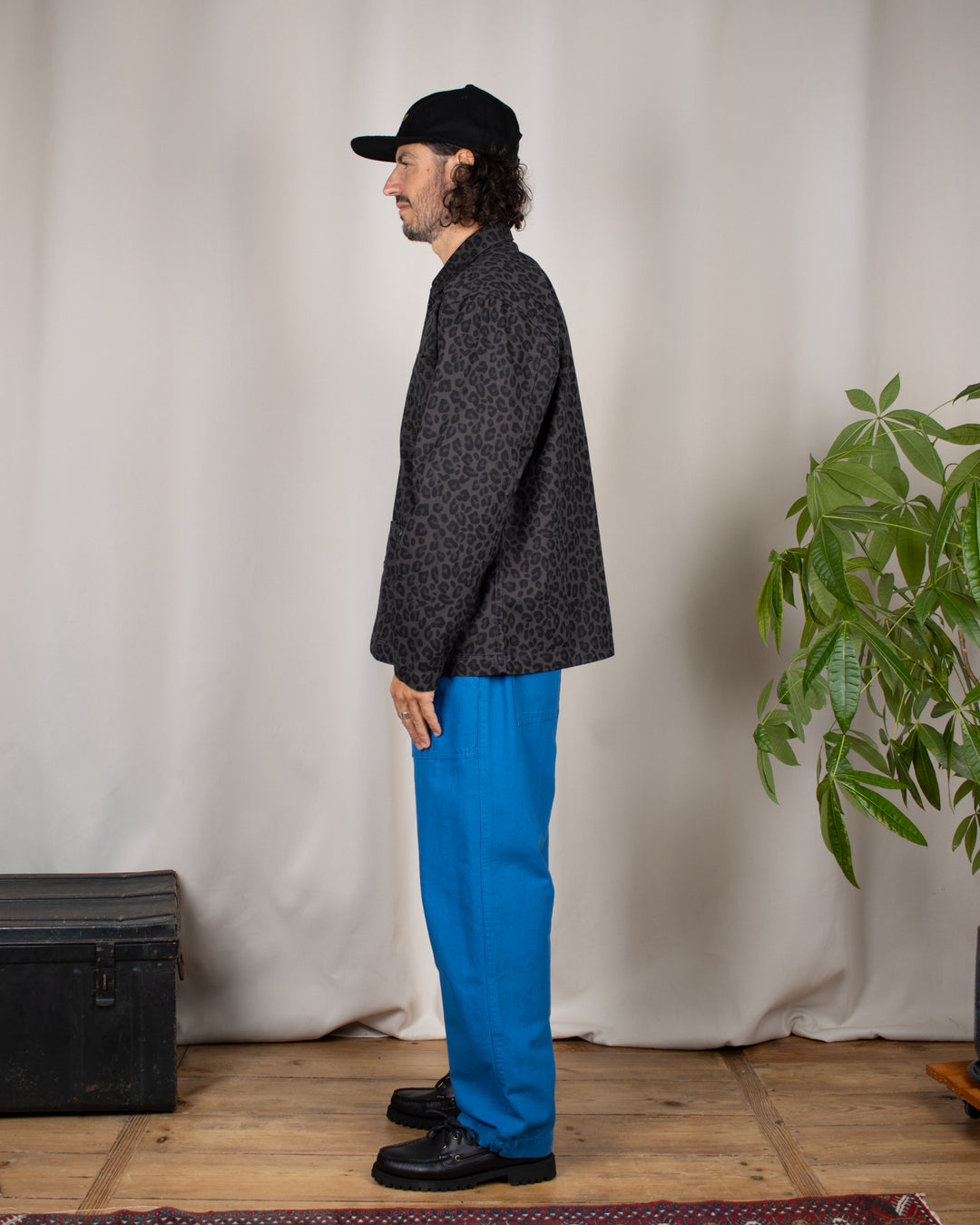 Patterned Easy Chef Shirt Black Leopard