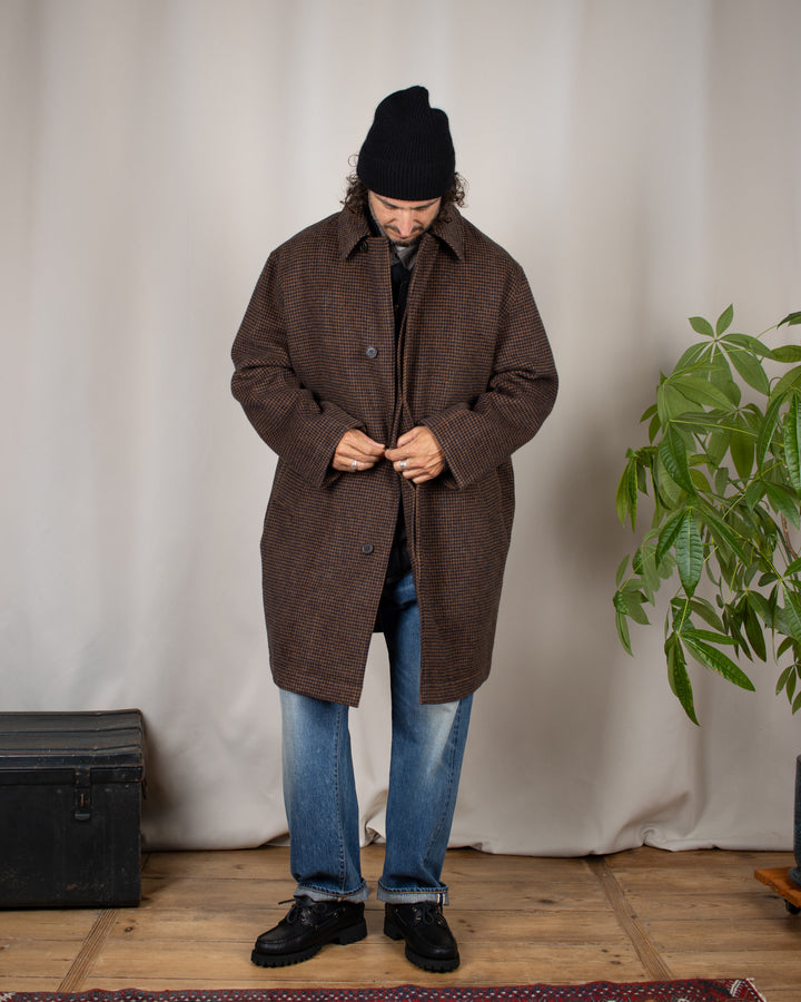 Stan Coat Wool Tweed Mix Navy/Brown