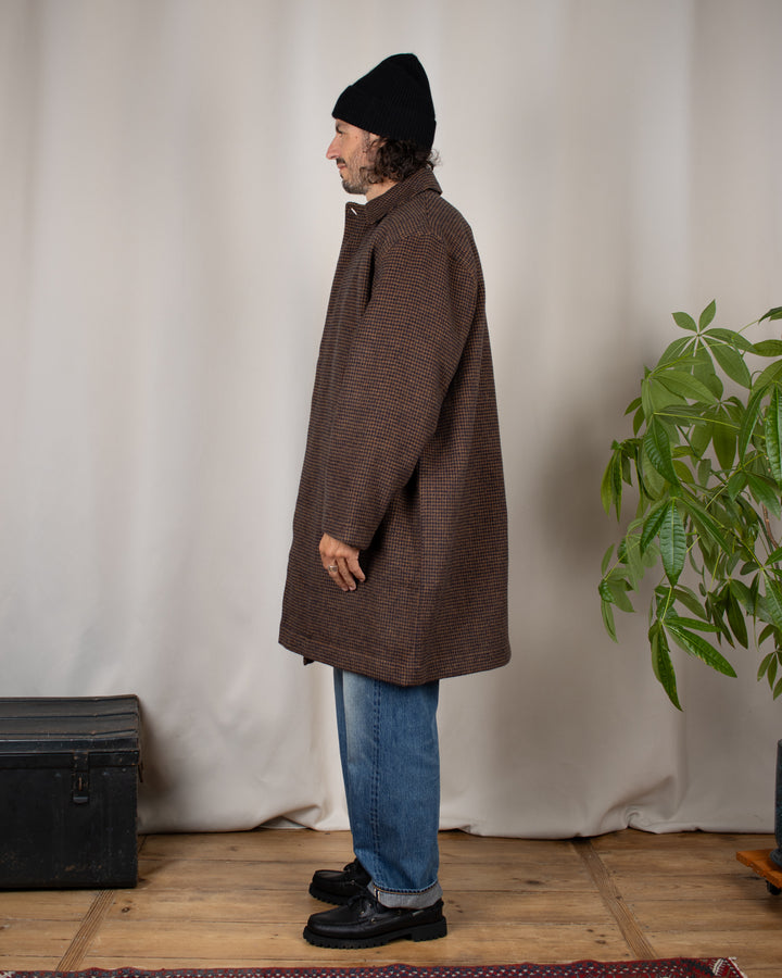 Stan Coat Wool Tweed Mix Navy/Brown