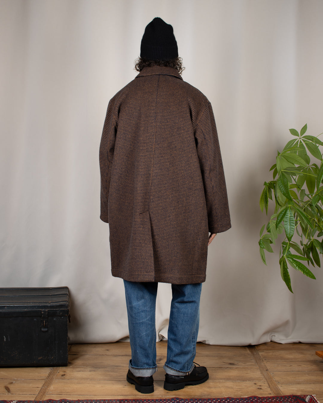Stan Coat Wool Tweed Mix Navy/Brown