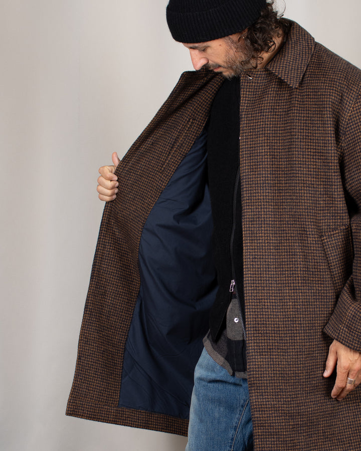 Stan Coat Wool Tweed Mix Navy/Brown