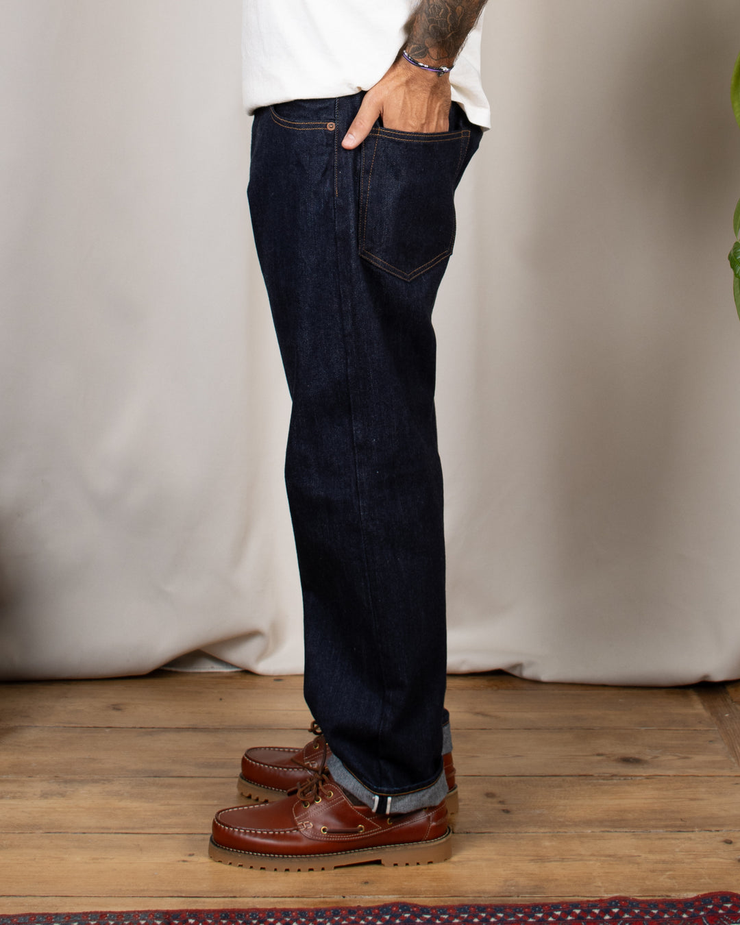 Loose Ankle Jeans One Wash Indigo
