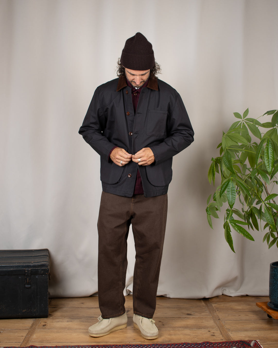 Waxed Barn Coat Black