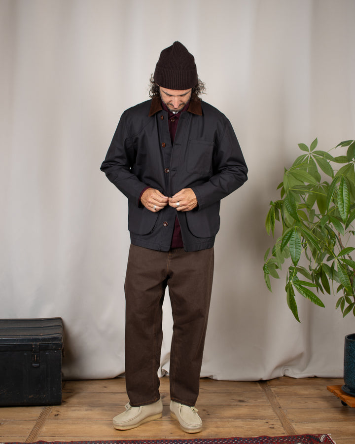 Waxed Barn Coat Black