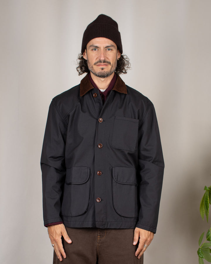 Waxed Barn Coat Black