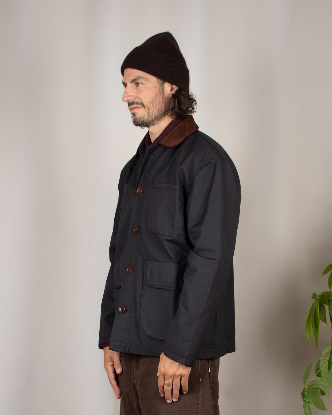 Waxed Barn Coat Black