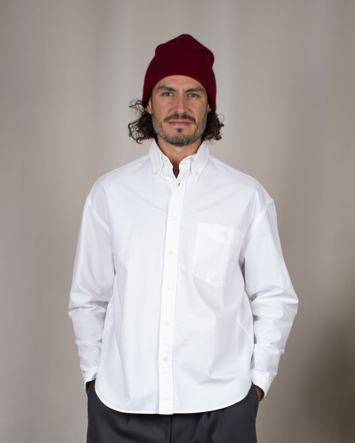 Long Sleeve Baggy Shirt Washed Oxford White