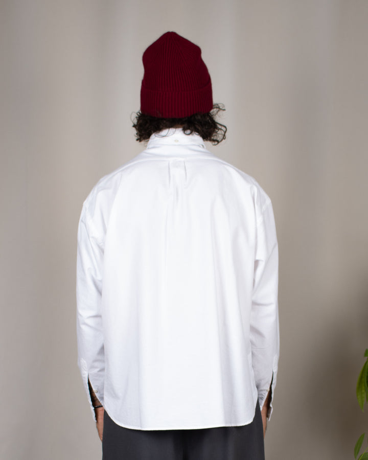 Long Sleeve Baggy Shirt Washed Oxford White