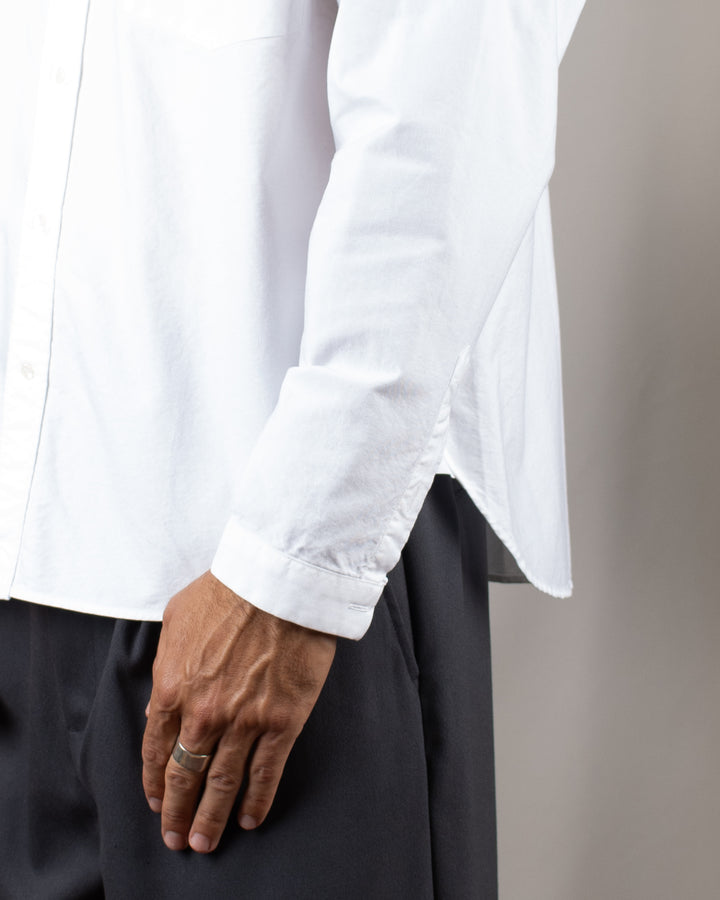 Long Sleeve Baggy Shirt Washed Oxford White