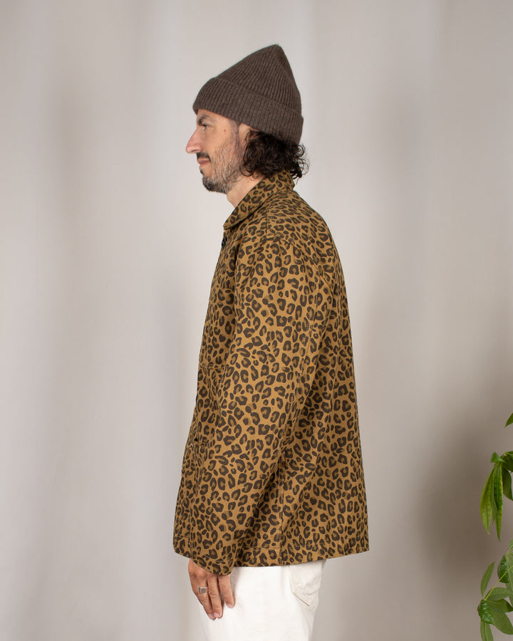 Patterned Easy Chef Shirt Brown Leopard