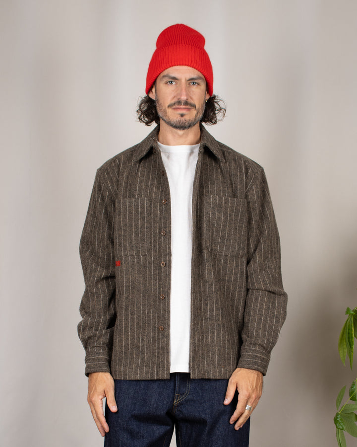 WBBuzo Herringbone Shirt Dark Olive