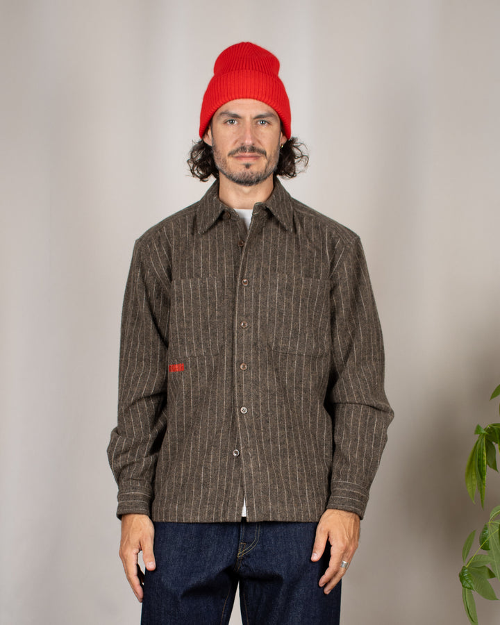 WBBuzo Herringbone Shirt Dark Olive