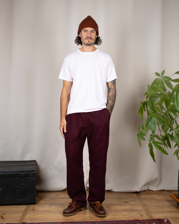 Flannel Chef Pants Burgundy
