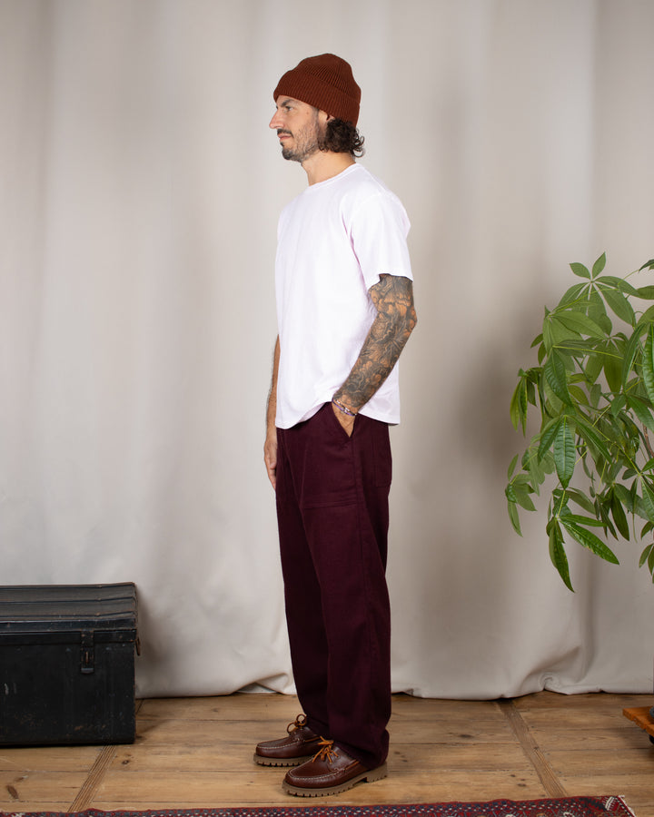 Flannel Chef Pants Burgundy