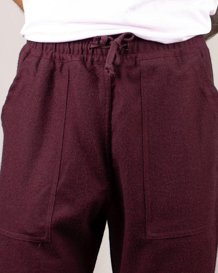 Flannel Chef Pants Burgundy