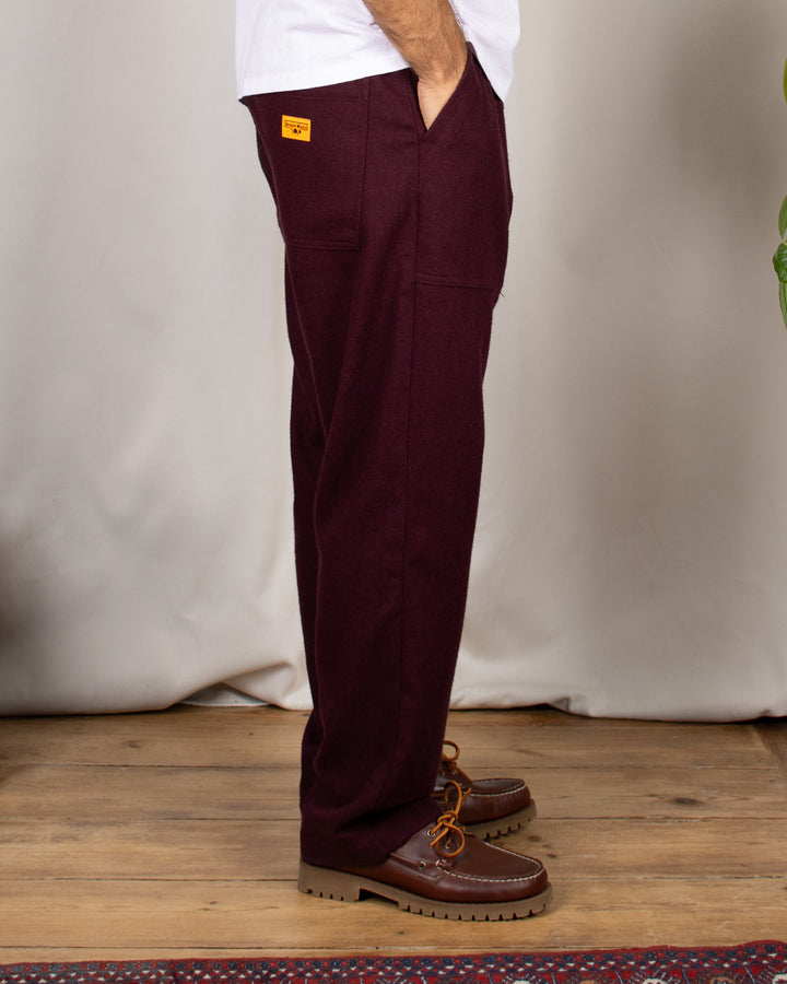 Flannel Chef Pants Burgundy