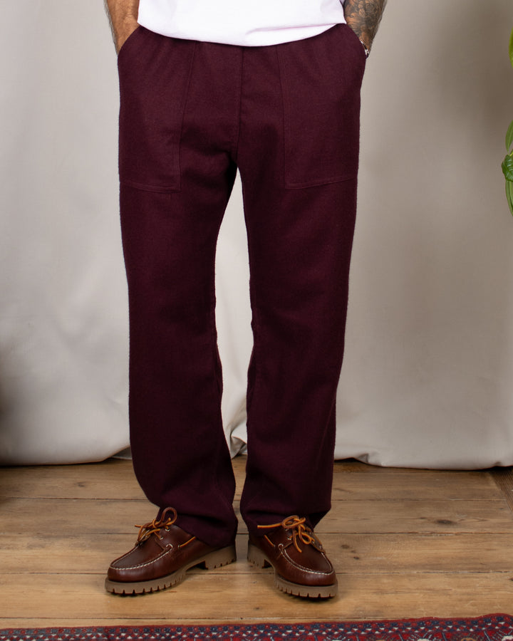 Flannel Chef Pants Burgundy