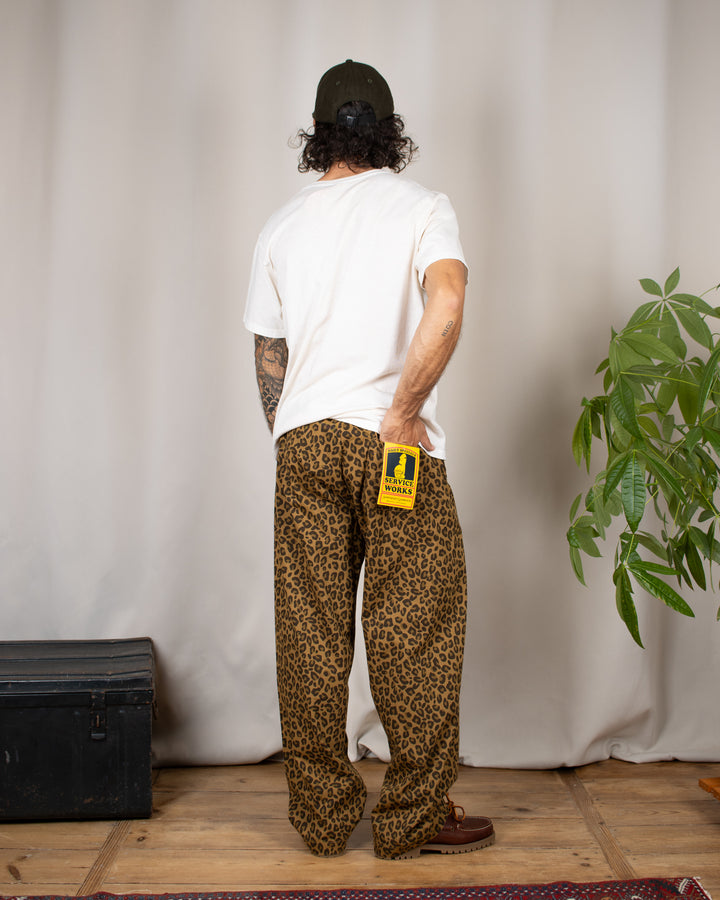 Patterned Easy Chef Pants Brown Leopard