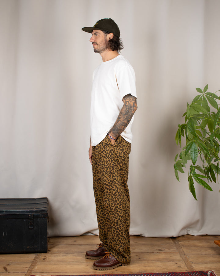 Patterned Easy Chef Pants Brown Leopard