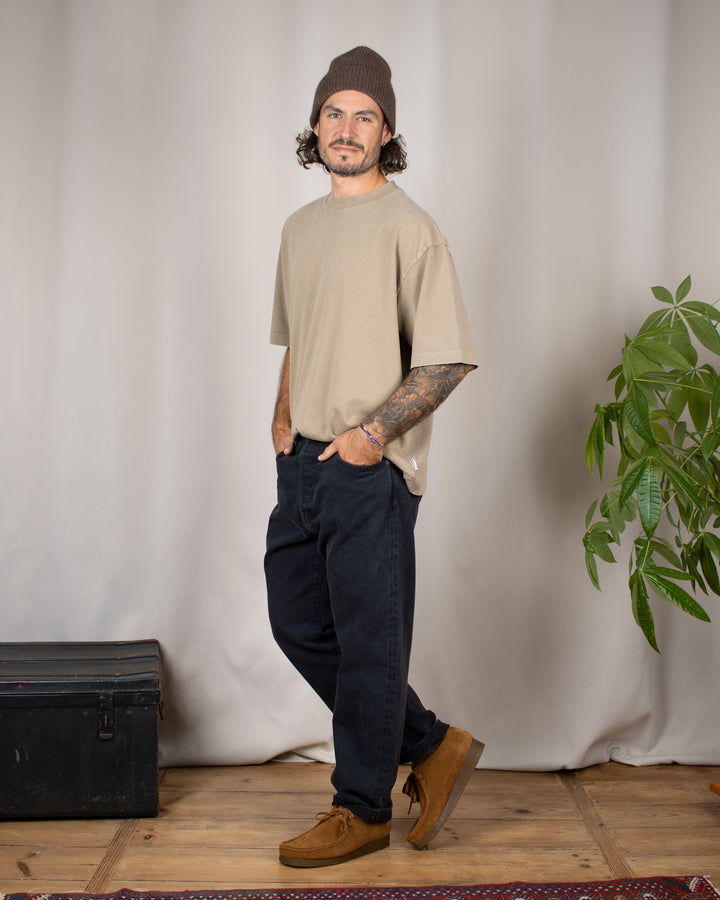 Denim01 Loose Tapered Jeans Fade Black