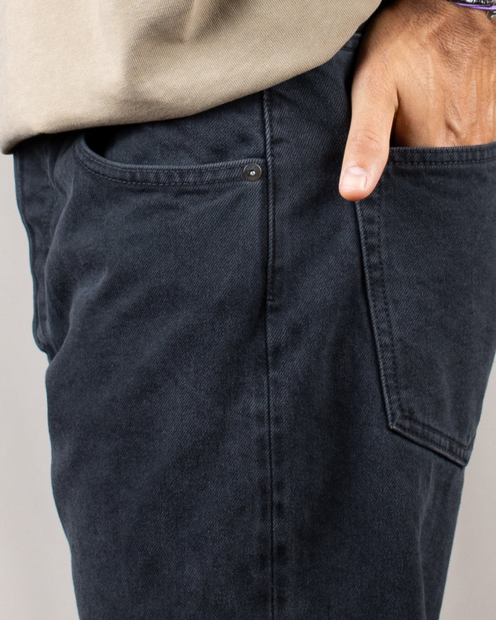 Denim01 Loose Tapered Jeans Fade Black