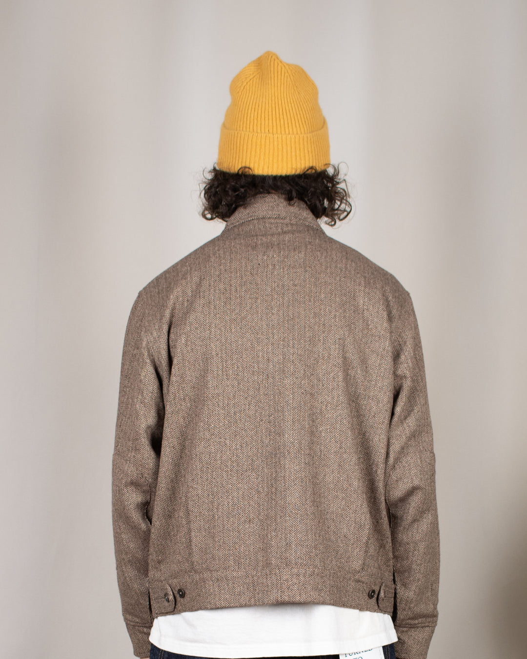E130 Jacket Wool Herringbone Brown